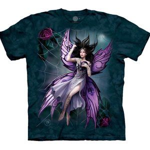 The Mountain Silk Lure Spider Web Skull Rose Fairy Tattoo Elf Shirt S-2X